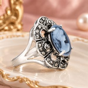 Bague Camée Bleu Mirifique