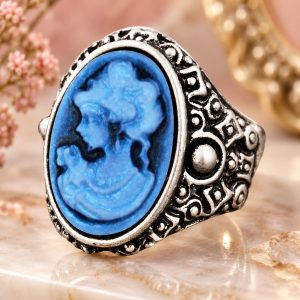 Bague Camée Bleue