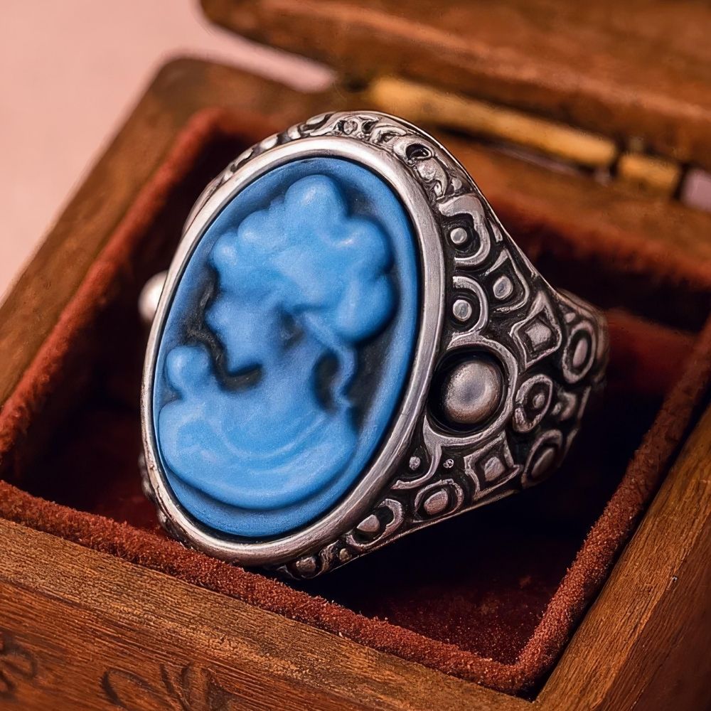 Bague Camée Bleue