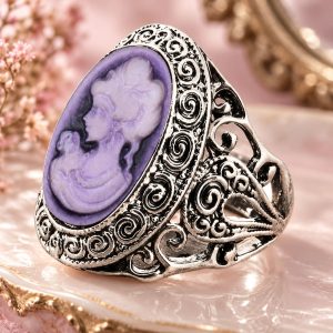 Bague Camée Fantaisie Violette