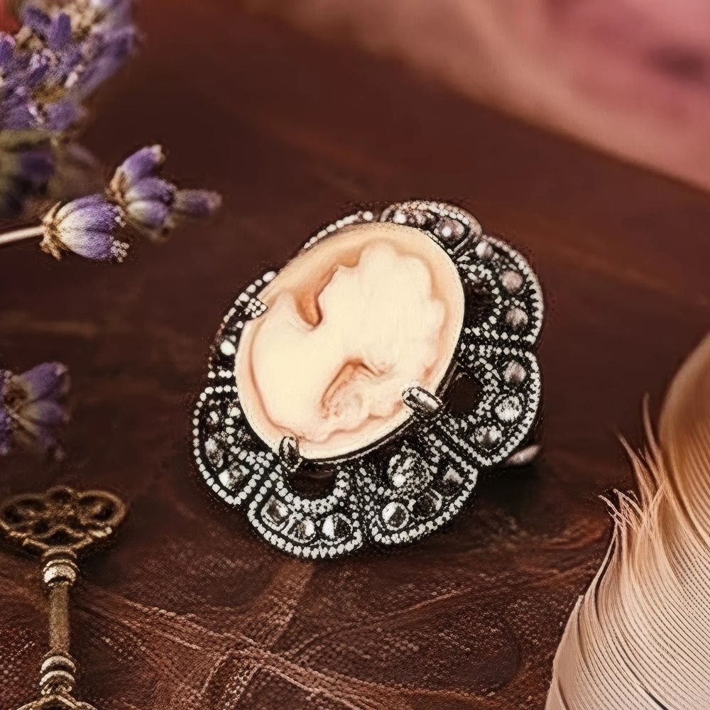 Bague Camée Moderne Orange