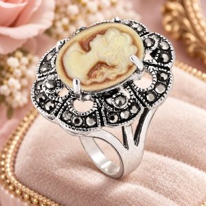 Bague Camée Moderne Orange
