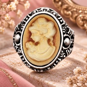 Bague Camée Orangée