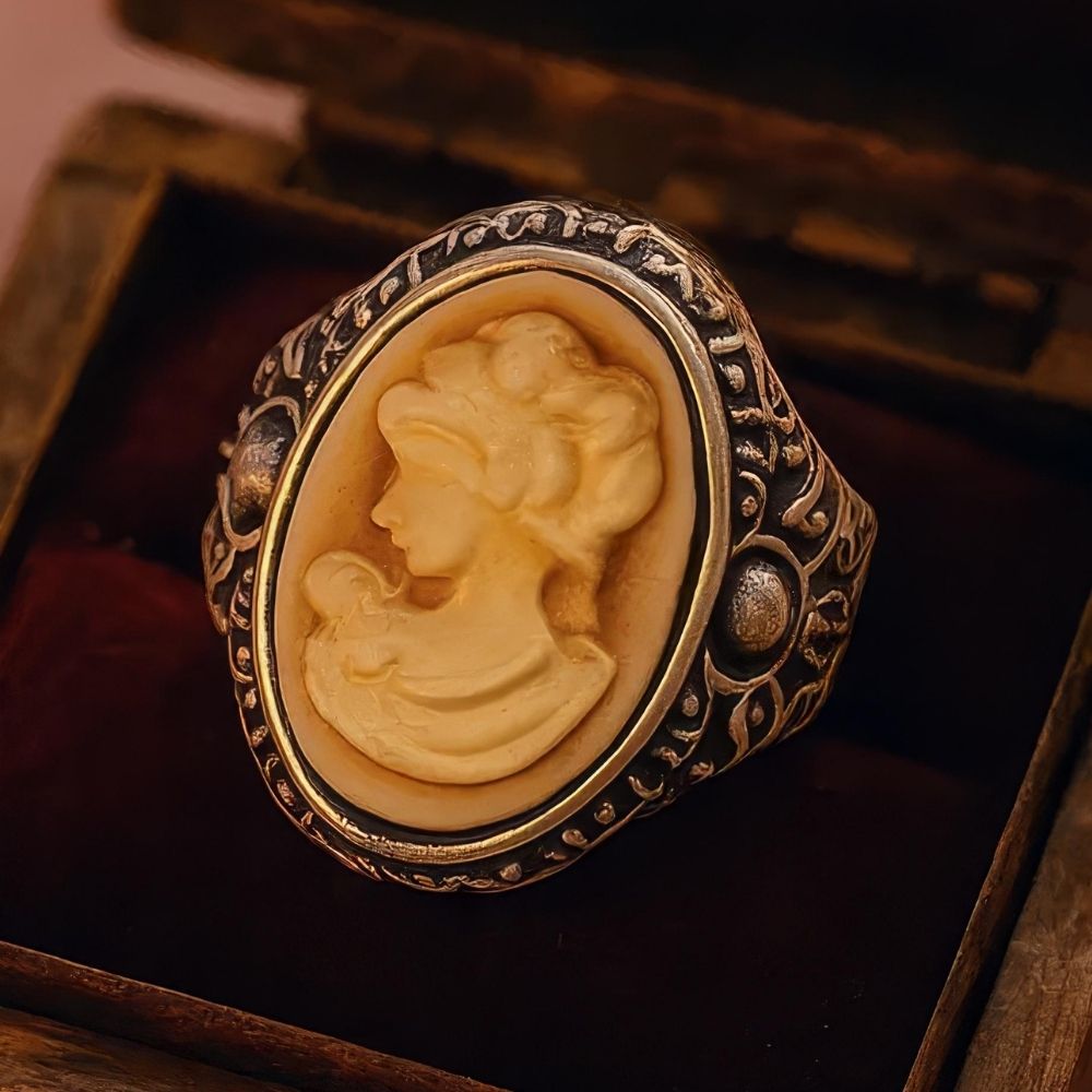 Bague Camée Orangée
