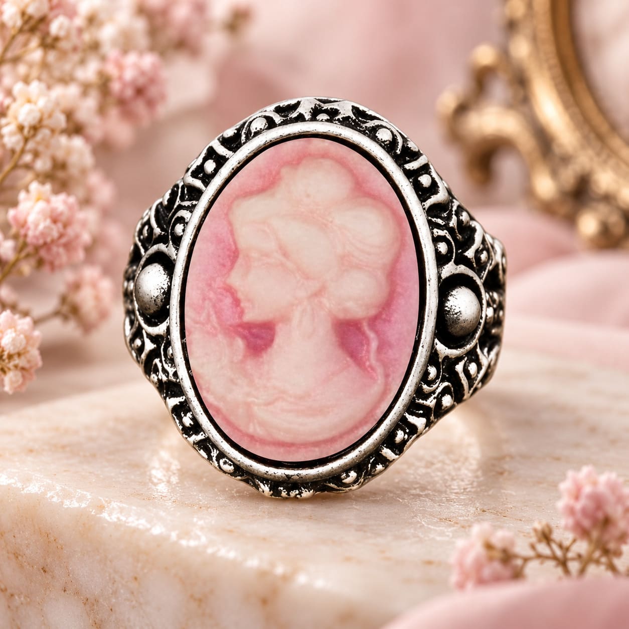 Bague Camée Rose
