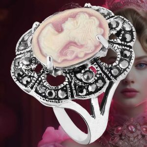 Bague Camée Marquise Rose