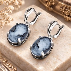 Boucles d'Oreilles Camée Fantaisie