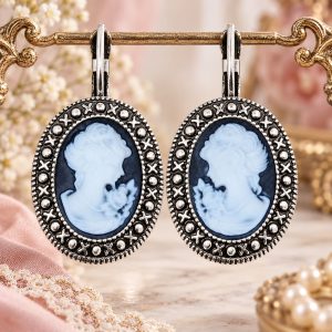 Boucles d'Oreilles Camée Fantaisie Rétro