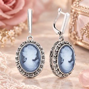 Boucles d'Oreilles Camées 19ème Siècle