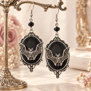 Boucles d’Oreilles Camées Noires