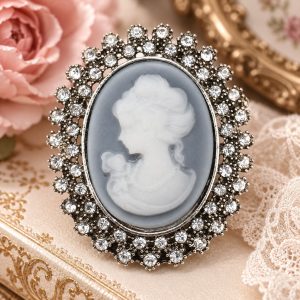 Broche Camée Argentée