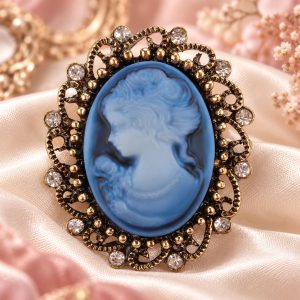 Broche Camée Bleue