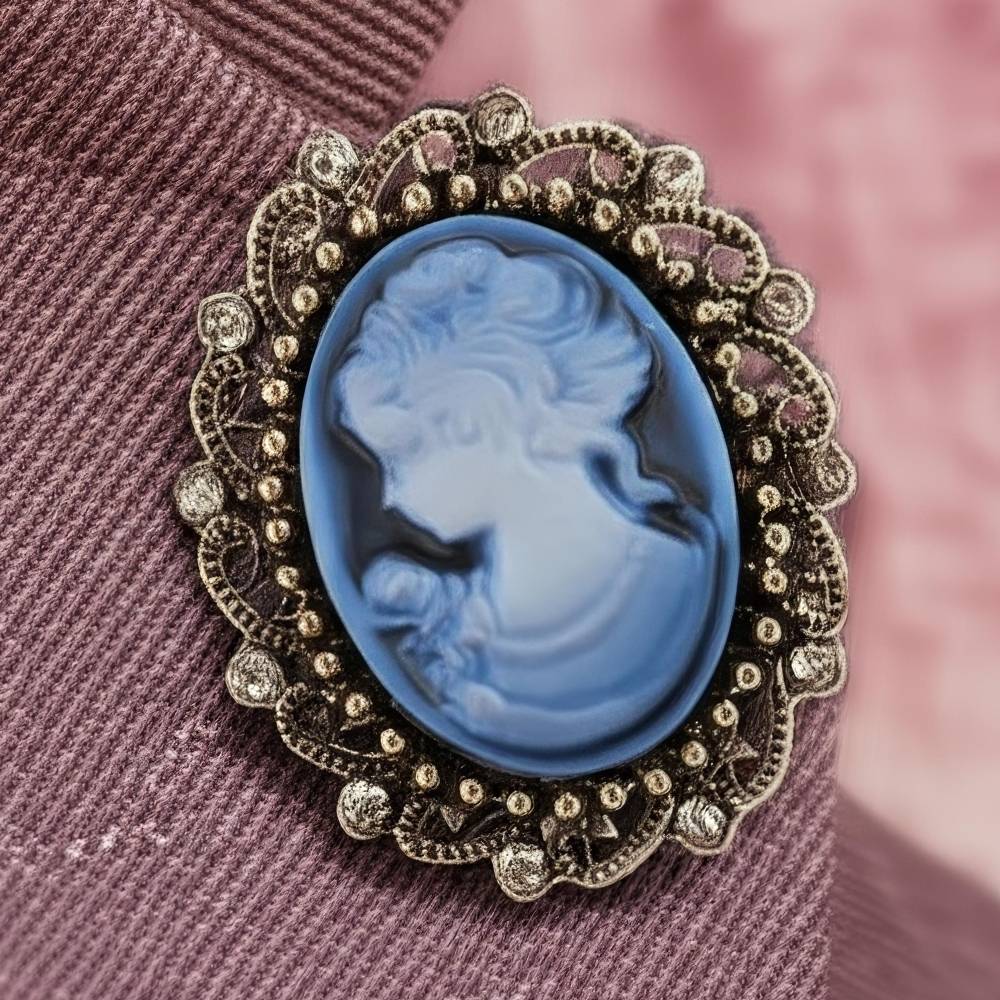 Broche Camée Bleue