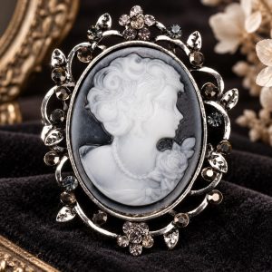 Broche Camée Gothique Victorienne - Noir et Blanc