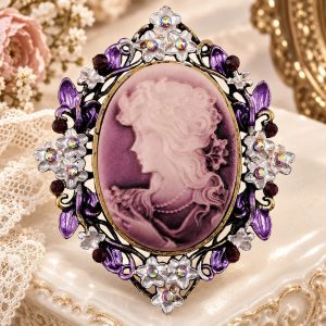 Broche Camée Rose