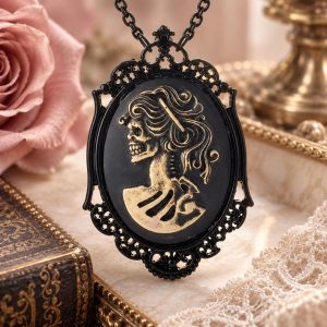 Pendentif Camée Femme Squelette