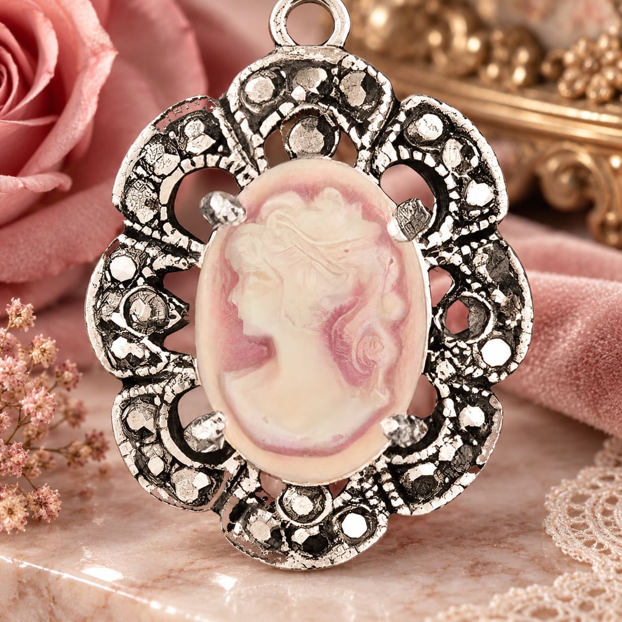 Pendentif Camée Femme