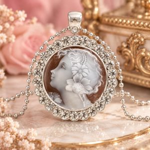Pendentif Camée Fleurs