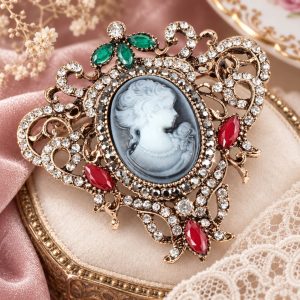 Broche Camée Style Epoque Victorienne