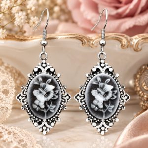 Boucles d'Oreilles Camées Fleurs